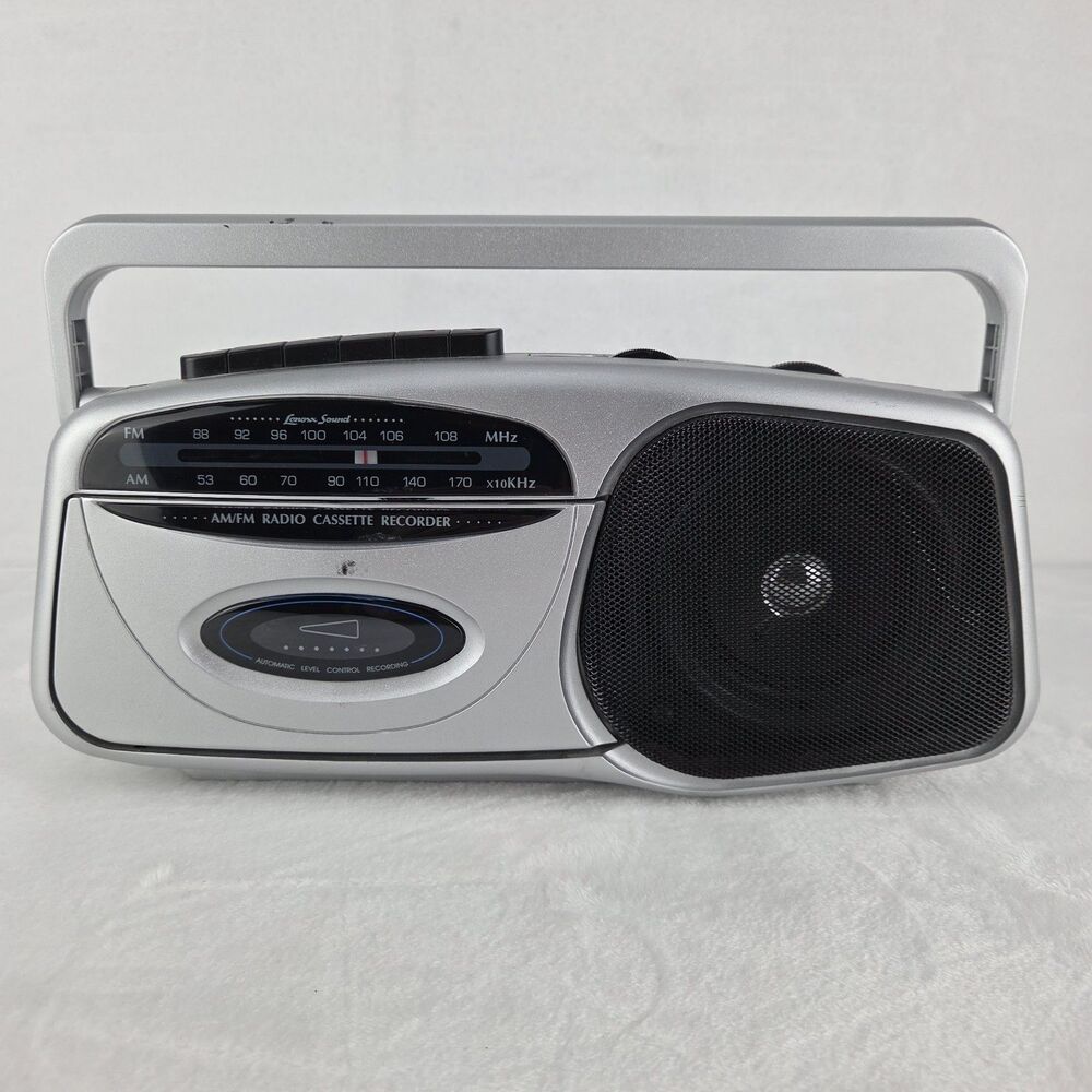 Vintage Lenoxx Sound CT-99 Silver AM/FM Radio Cassette Recorder Player Tested